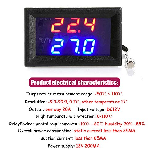 Ximimark DC12V-50-110℃ W1209WK Digitális Termosztát Hőmérséklet-szabályozás Intelligens Érzékelő Vízálló