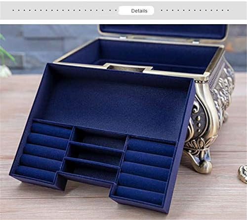 DEKIKA Mini gyönyörű ékszer tároló doboz,Bizsu Doboz,Fém Kreatív Európai Stílusú Retro többrétegű Nagy