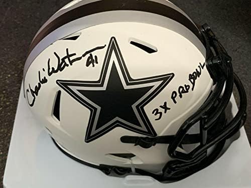 Charlie Vizek Dallas Cowboys 3 X Pro Bowl Holdfogyatkozás Szövetség Aláírta Mini Sisak - Dedikált NFL