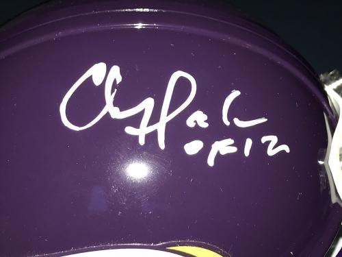 Chris Doleman Minnesota Vikings Hof 2012 Riddell Aláírt Mini Sisak - Dedikált NFL Mini Sisak