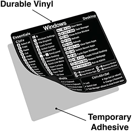 A Windows Parancsikon Matrica - Windows PC Referencia Billentyűparancs Vinyl Matrica, Laptop Billentyűparancsok