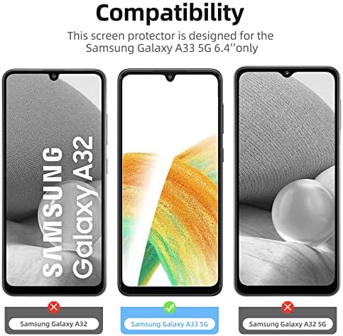 ÚJ ' C [3 Csomag] Célja a Samsung Galaxy A33 5G, képernyővédő fólia, Edzett Üveg, Anti Karcolás, Buborék