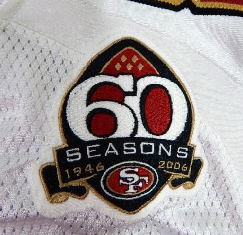 2006-ban a San Francisco 49ers Brian Jennings 86-Os Játék Kiadott Fehér Jersey 60 S P 46 7 - Aláíratlan