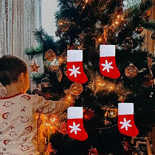 Mini Karácsonyi Harisnya, Kanalat, Villát Táska Karácsonyi Dekoráció Táska 6PC Primitív Húsvéti Tál Töltőanyagok